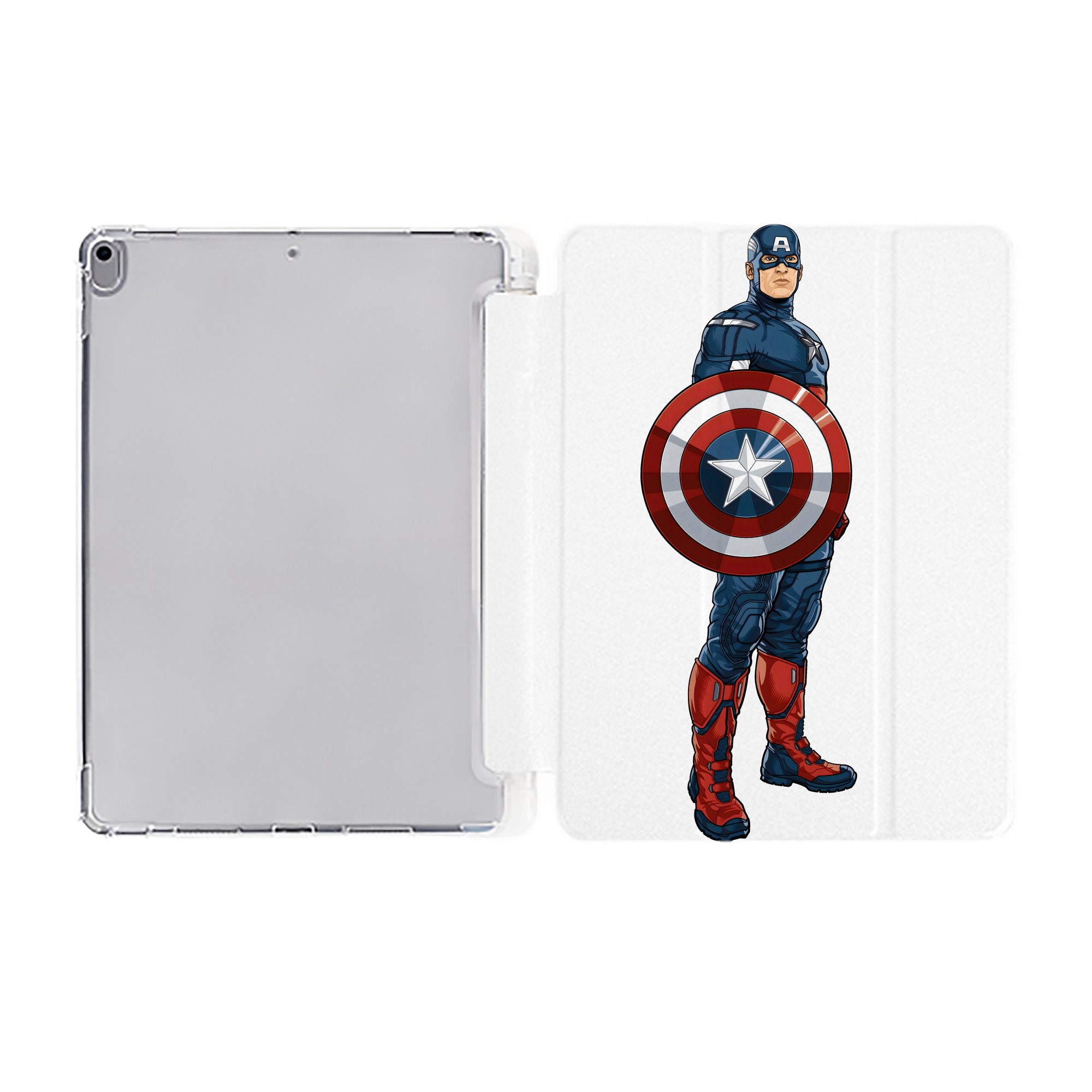（画像用） アベンジャーズ The Avengers IPad ケース ペン収納付き 三つ折りスタンド PUレザー×シリコン 対応機種9.5/10.5/10.9インチ